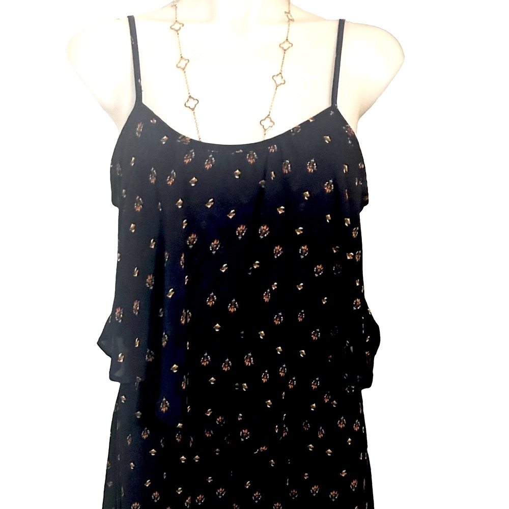 Elegant Black Patterned Women's Dress
